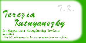 terezia kutnyanszky business card