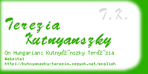 terezia kutnyanszky business card